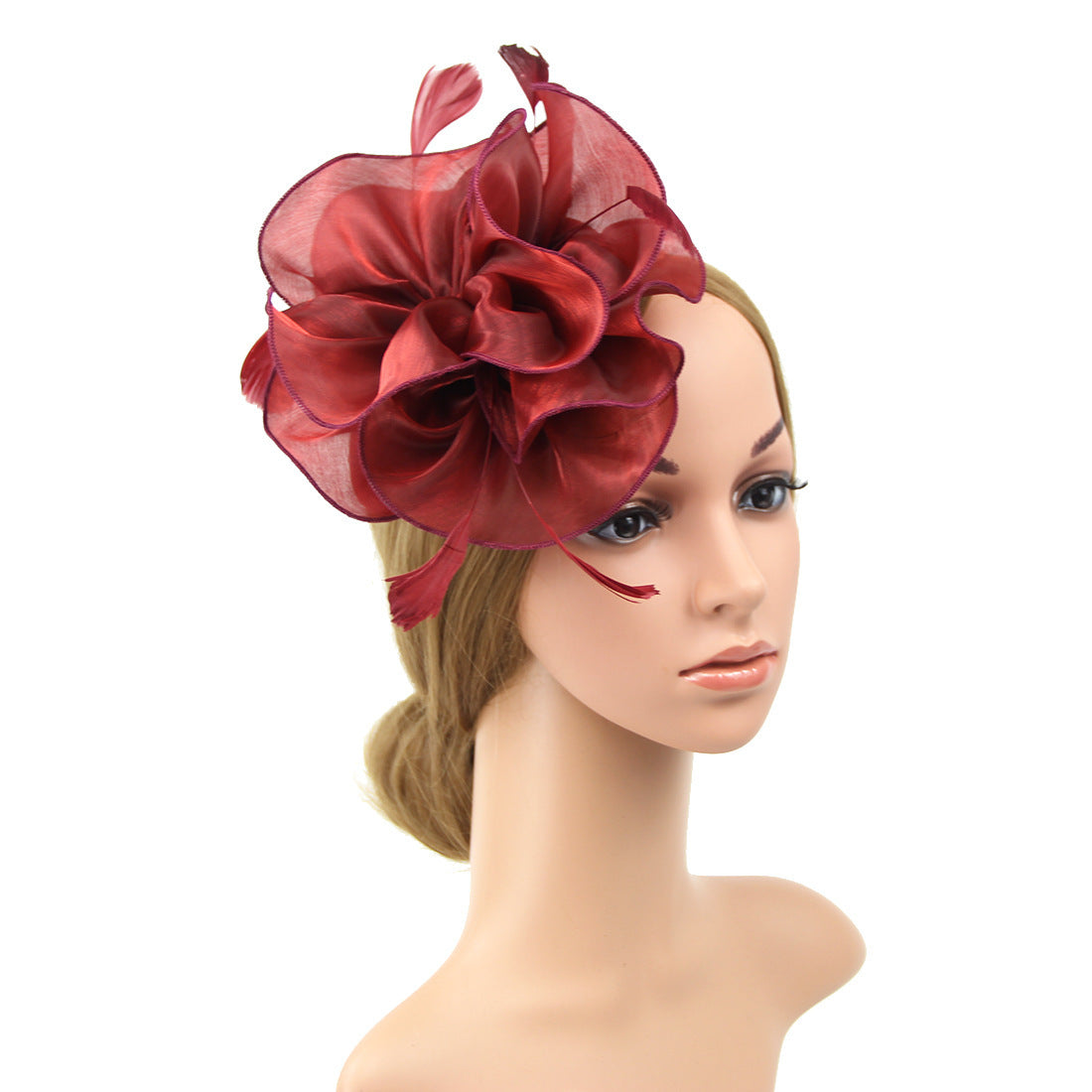 Organza and Feather Top Hair Band