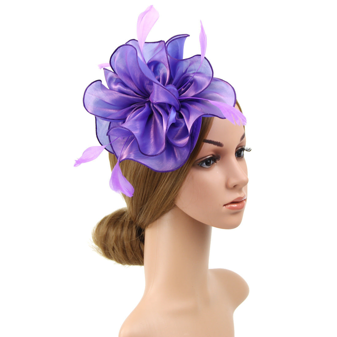 Organza and Feather Top Hair Band