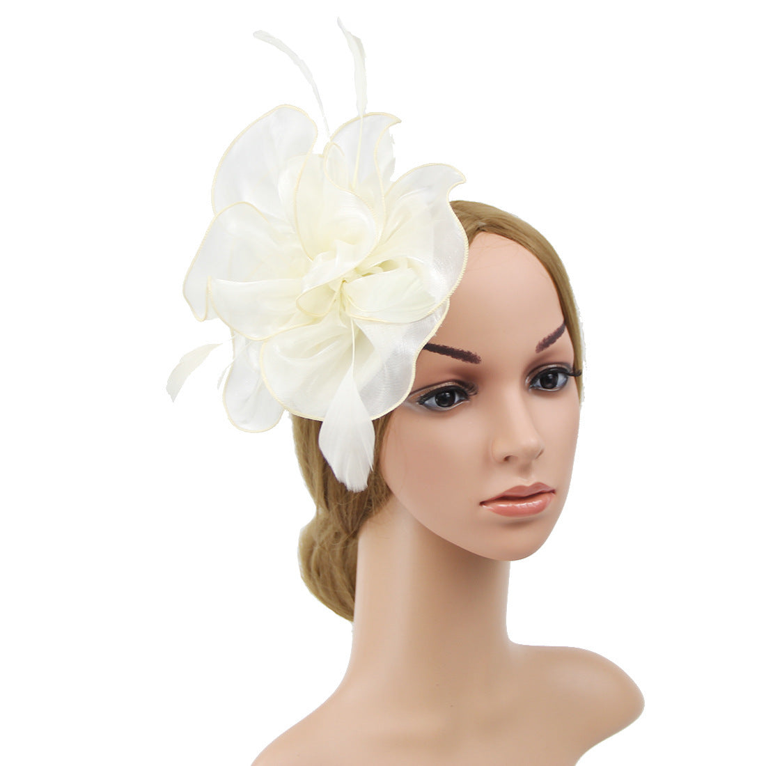Organza and Feather Top Hair Band