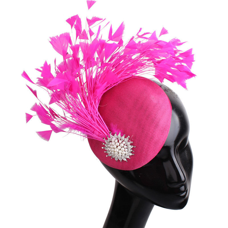 Round Derby with Feathers and Brooch