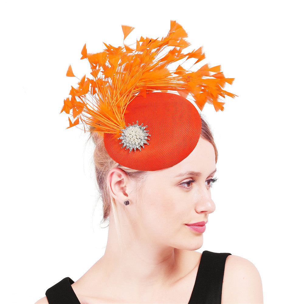 Round Derby with Feathers and Brooch