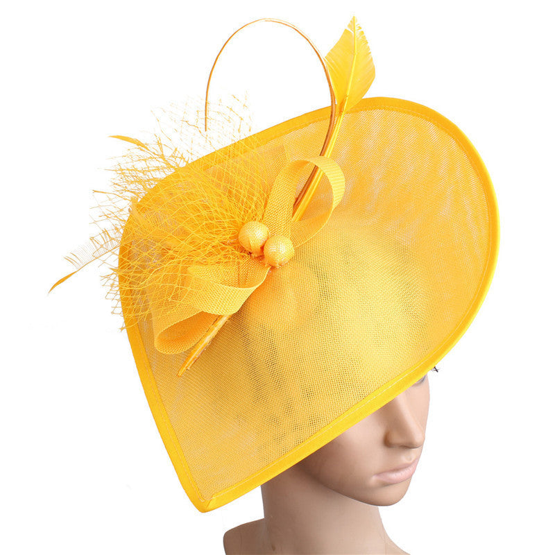 Petal shaped Derby Hat with abstract arrangement