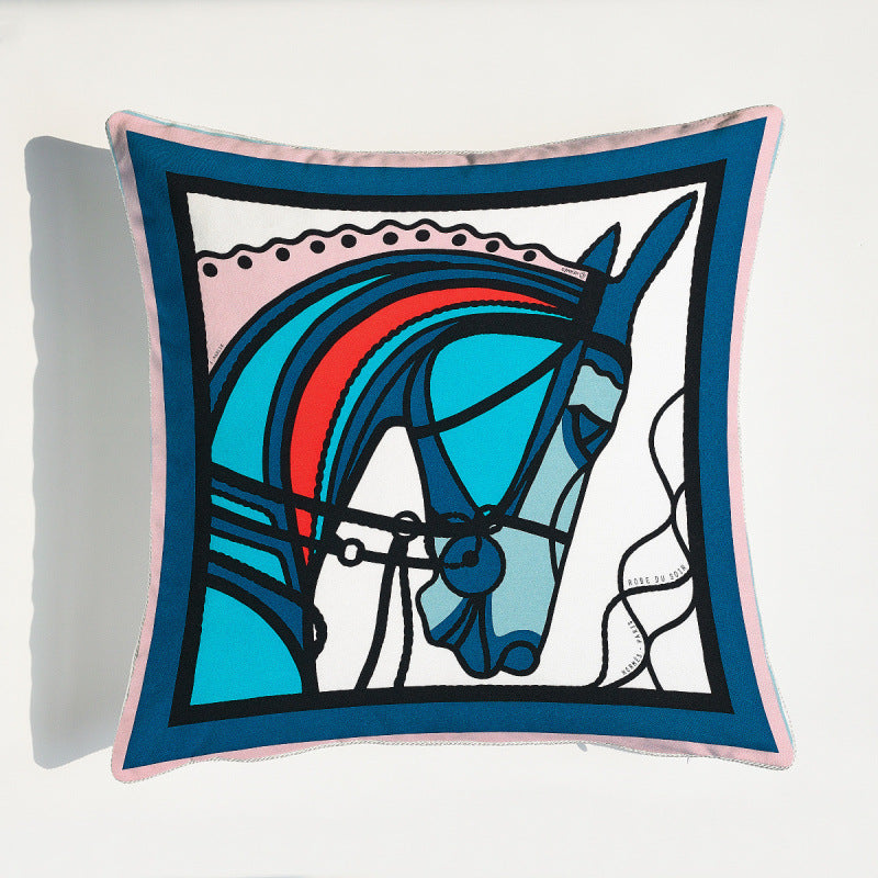 Luxury Horse Portrait Cushion Cover