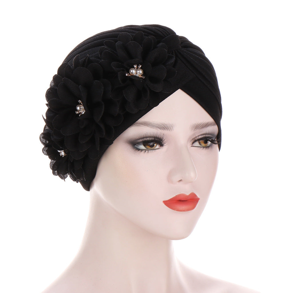 Elegant Turban with Flowers