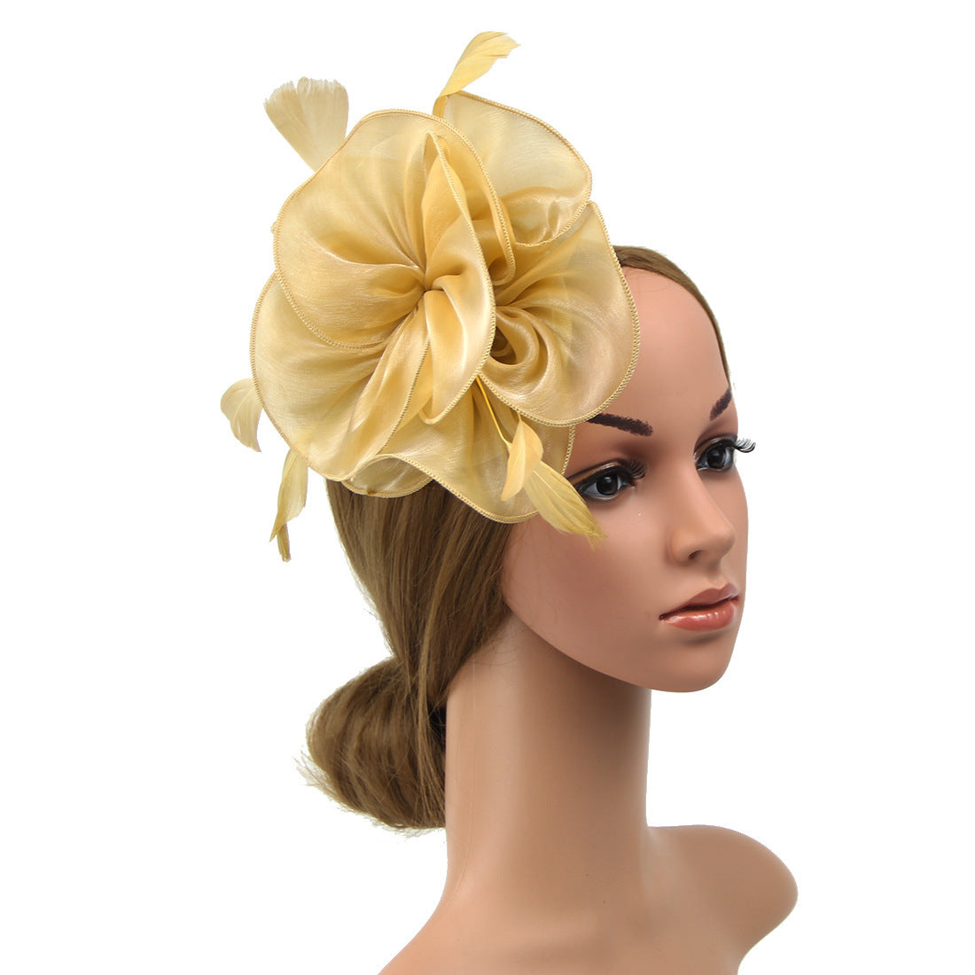 Organza and Feather Top Hair Band