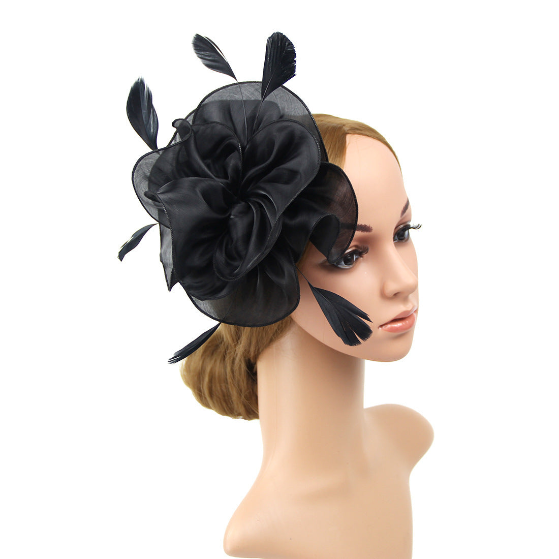 Organza and Feather Top Hair Band