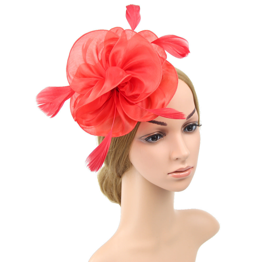 Organza and Feather Top Hair Band