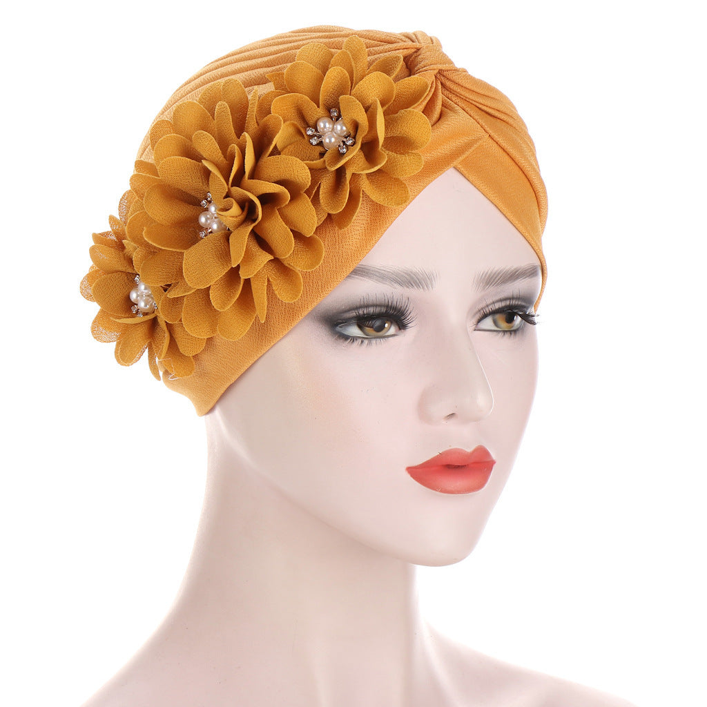 Elegant Turban with Flowers