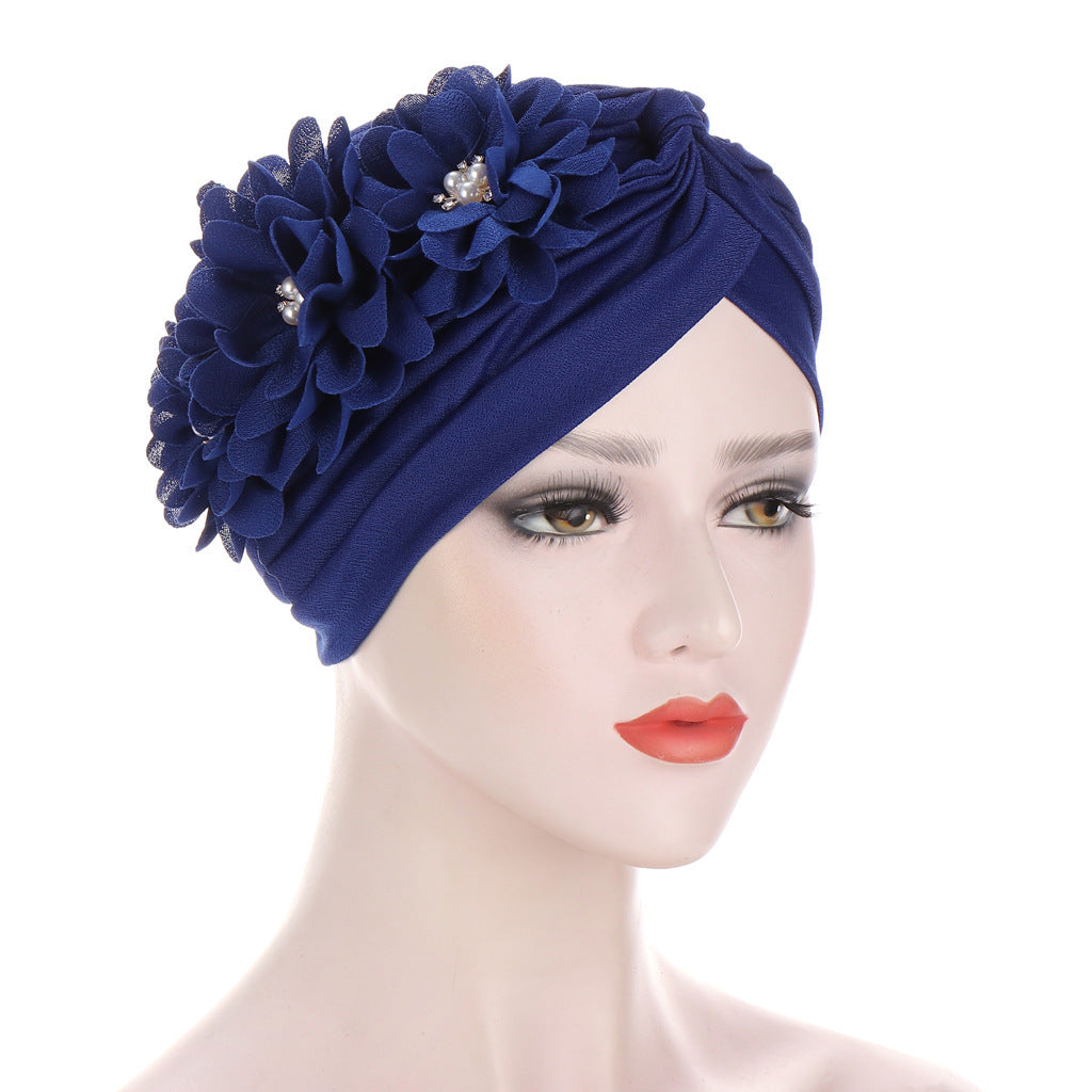 Elegant Turban with Flowers