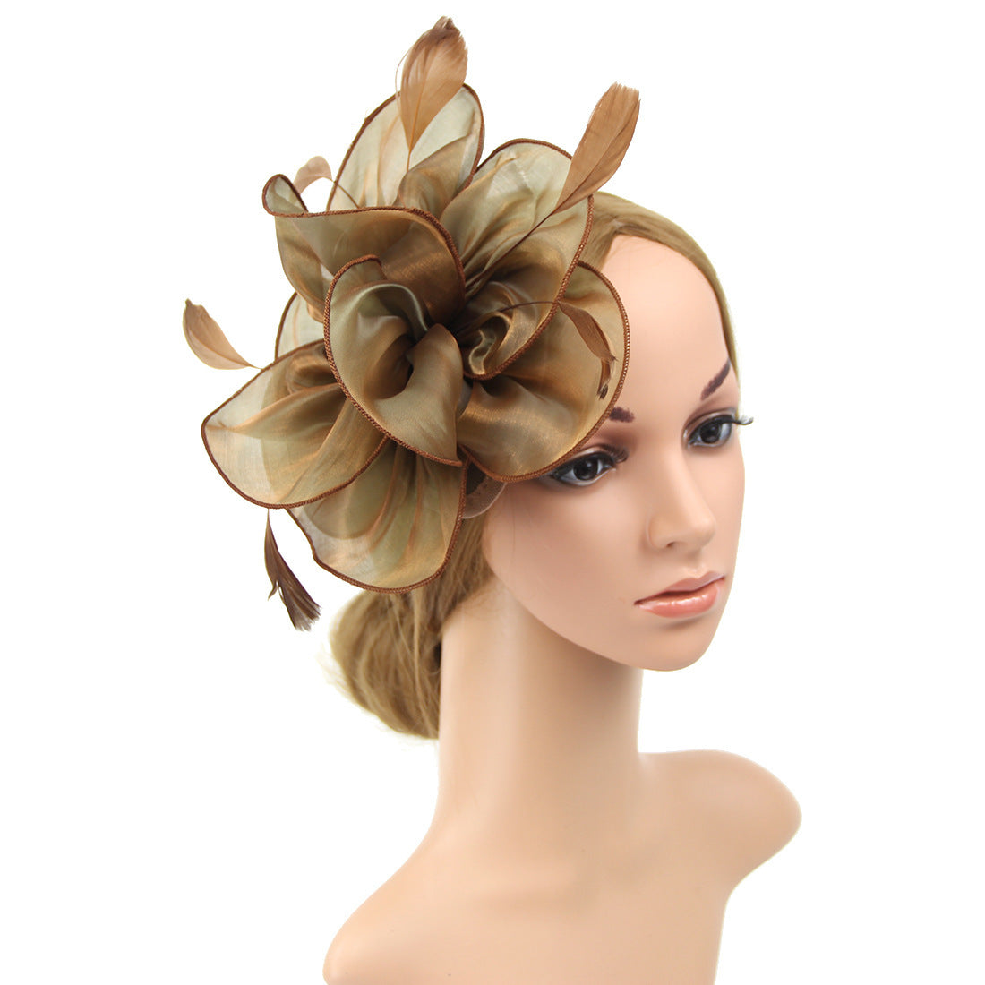 Organza and Feather Top Hair Band
