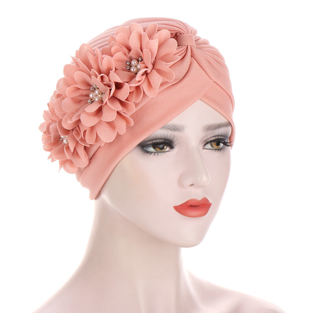 Elegant Turban with Flowers