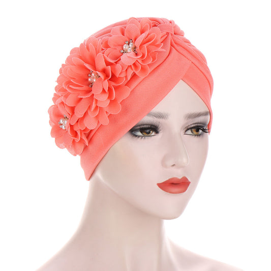 Elegant Turban with Flowers