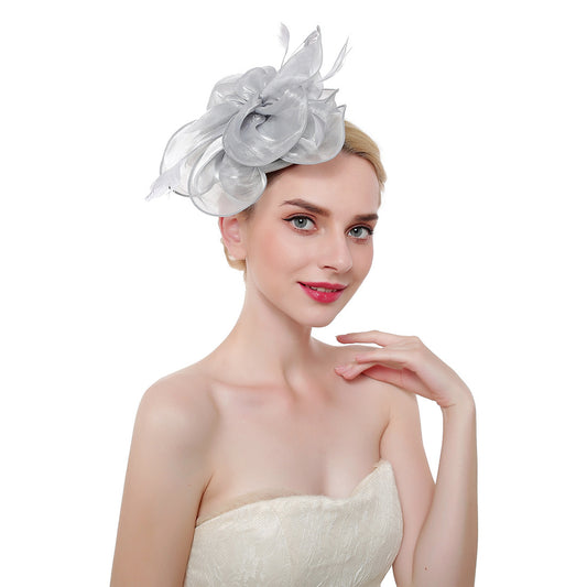 Organza and Feather Top Hair Band