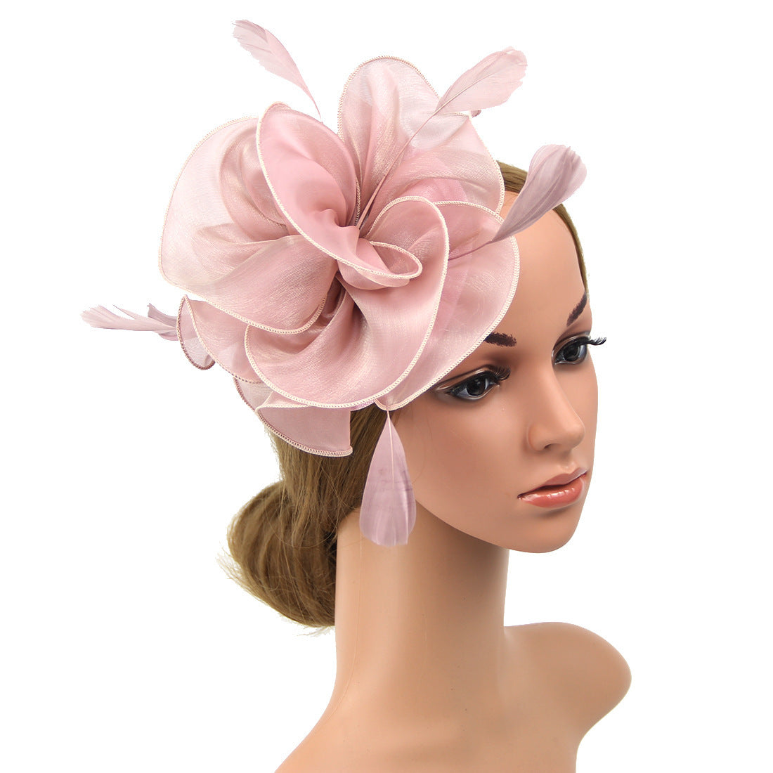 Organza and Feather Top Hair Band