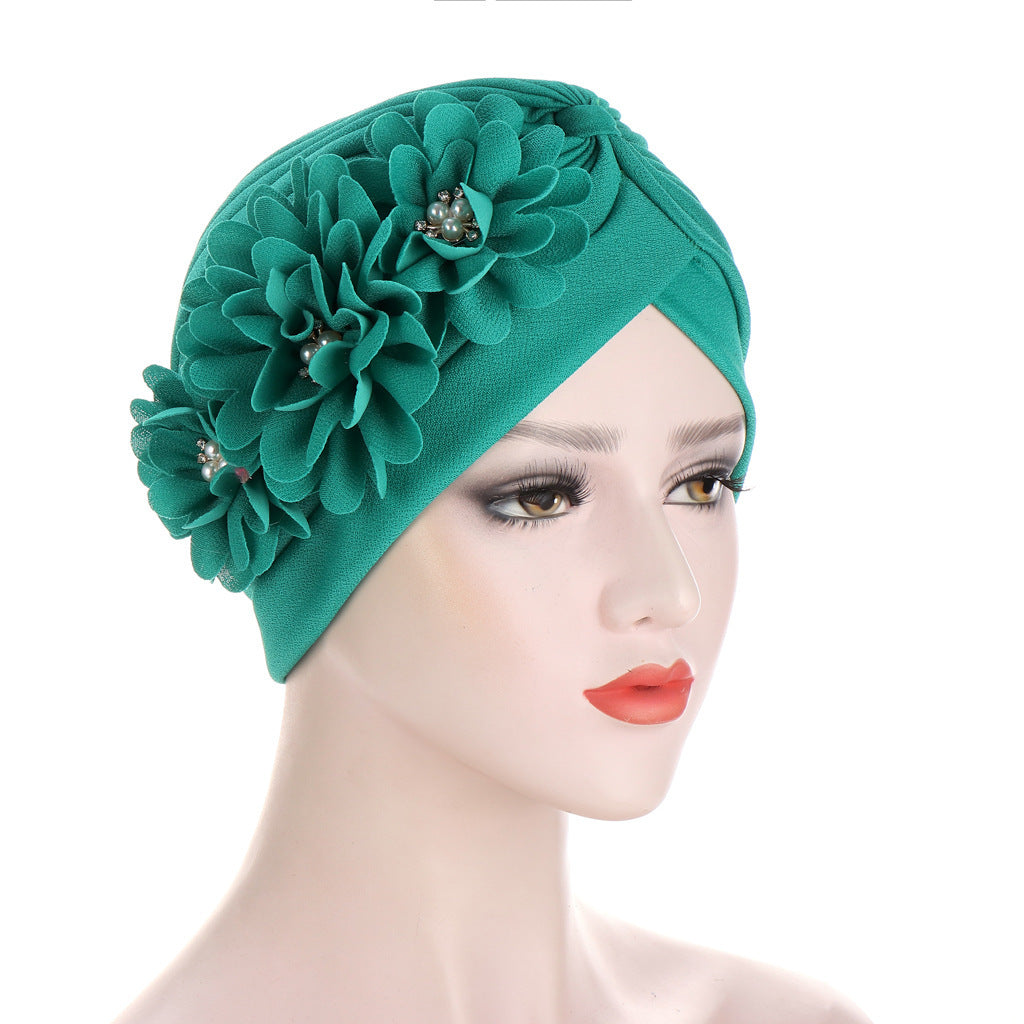 Elegant Turban with Flowers