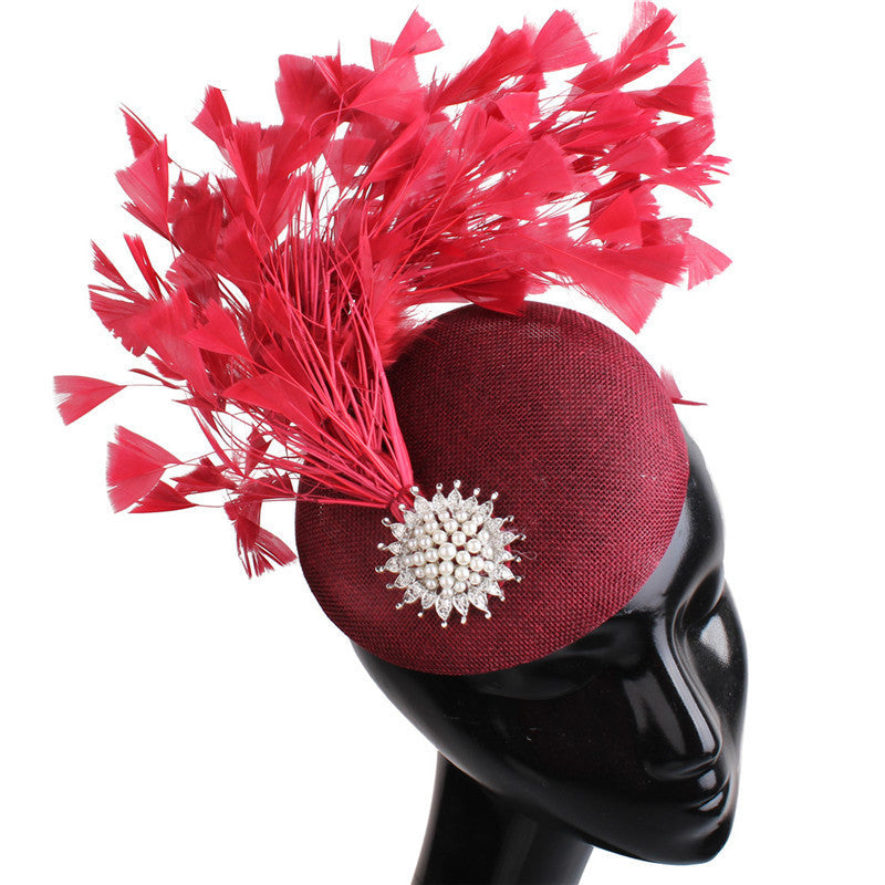 Round Derby with Feathers and Brooch