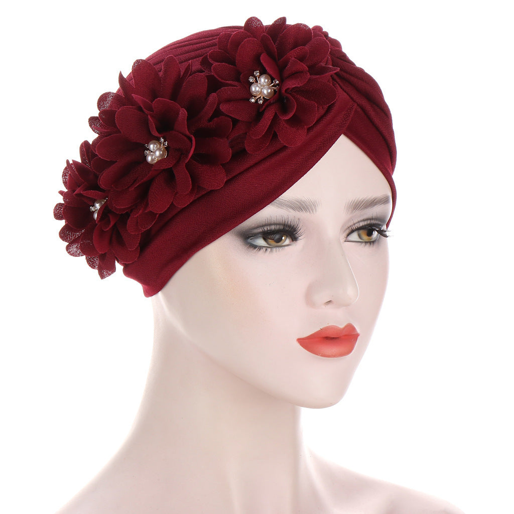 Elegant Turban with Flowers