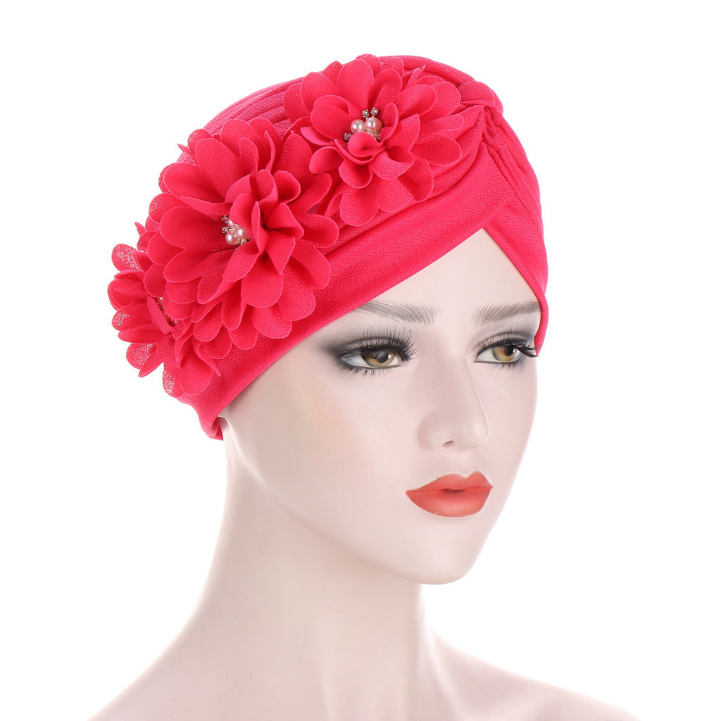 Elegant Turban with Flowers