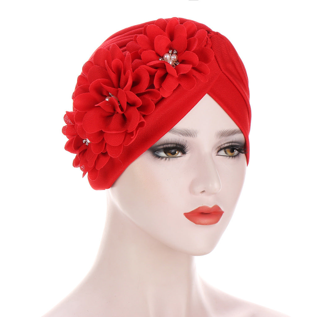 Elegant Turban with Flowers