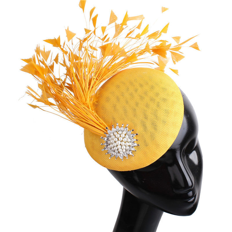 Round Derby with Feathers and Brooch