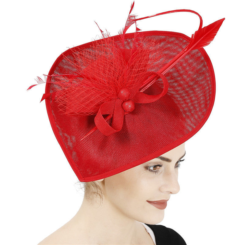 Petal shaped Derby Hat with abstract arrangement
