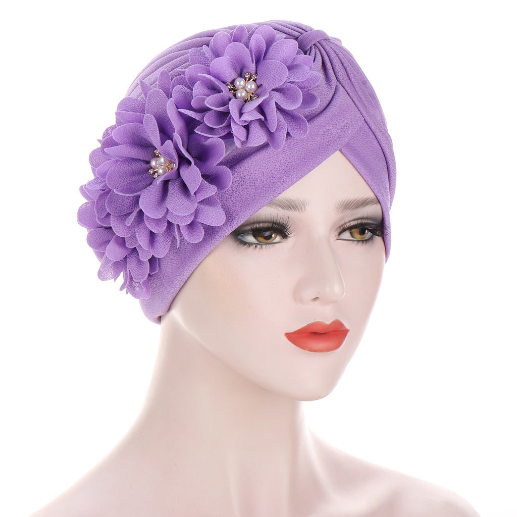 Elegant Turban with Flowers